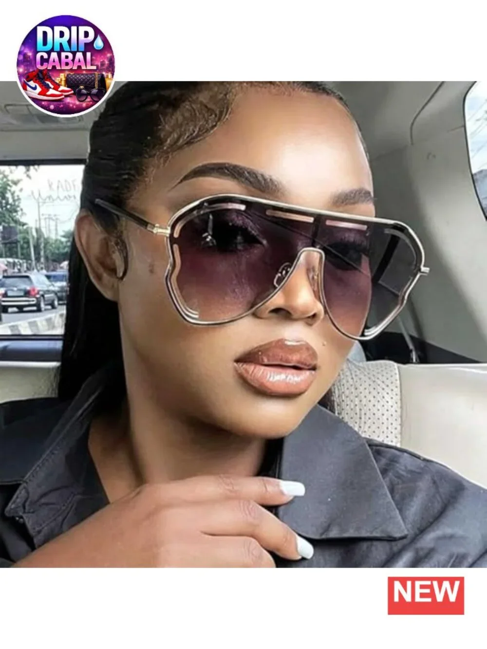 Oversize Rhinestone Square Sunglasses Retro Party Accessory